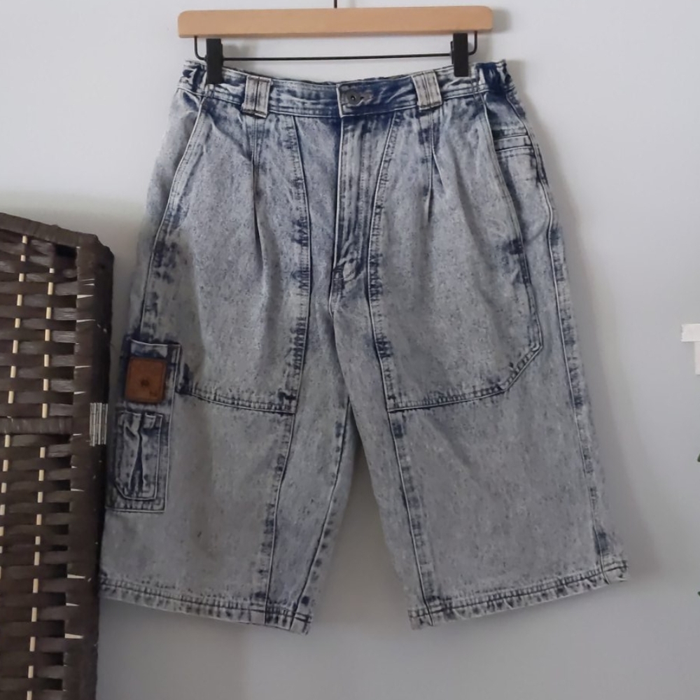 Vintage 90s Bugle Boy Acid Wash Shorts